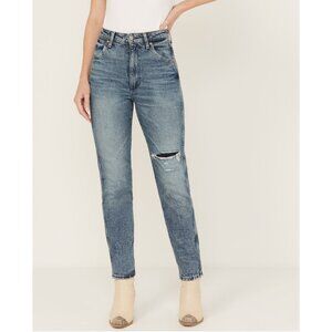 Wrangler Womens Walker Medium Wash High Rise Stretch Slim Leg Jeans NWT Size 33